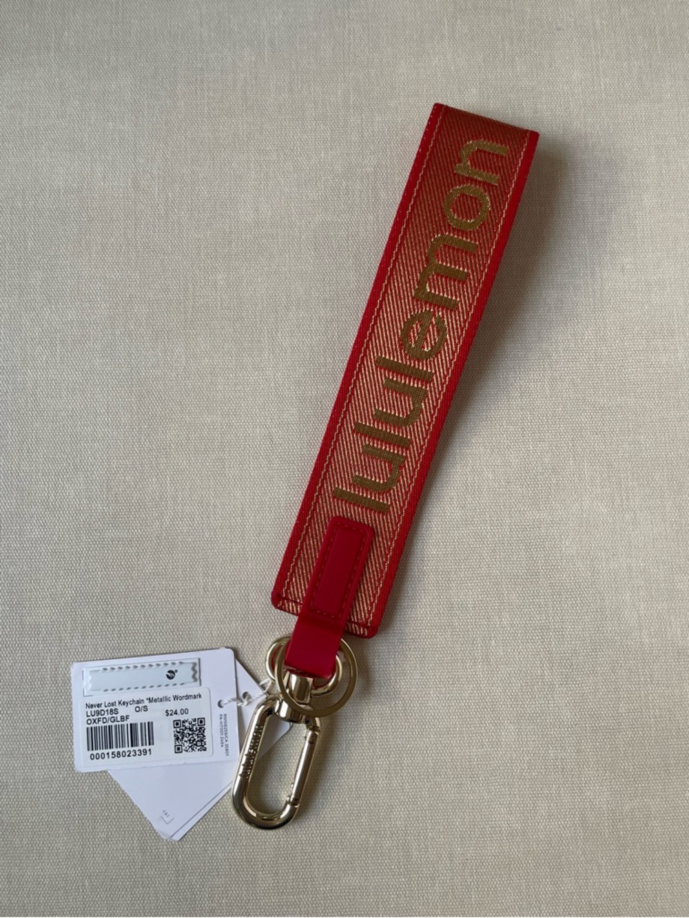 Lululemon Lunar New Year Never Lost Keychain *Metallic Wordmark